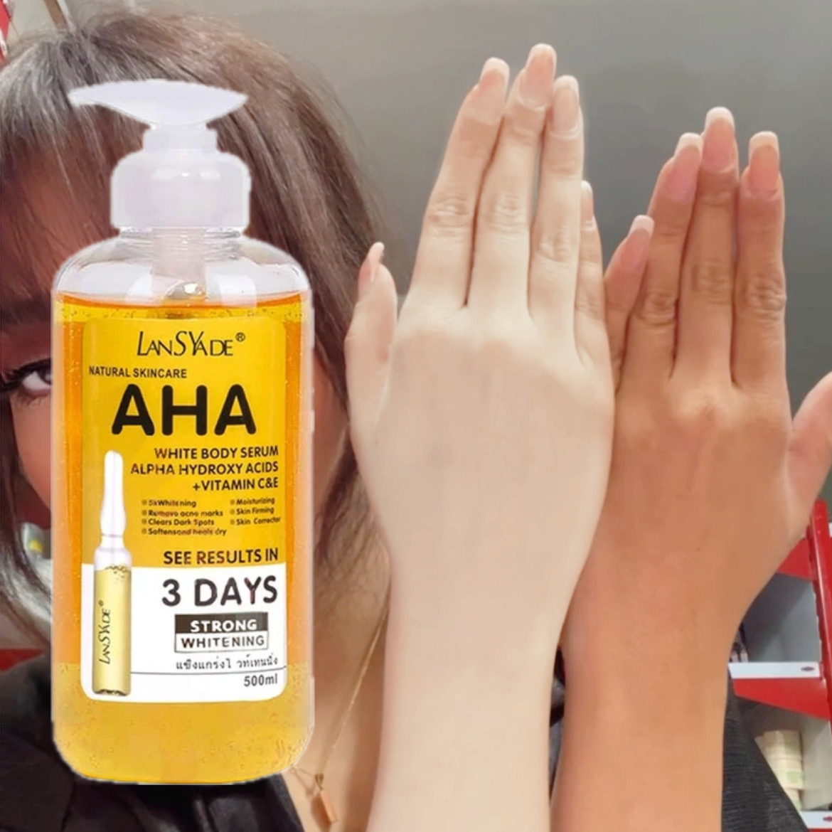 سرم سفید کننده و روشن کننده تخصصی بدن AHA لنسیاد
